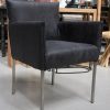 6 eetkamerstoelen Forward Jess design rvs leer mammoet black armleuningen hal54