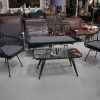 7 loungeset tuinset rotan zwart metaal bohemian terras tuin hal54