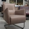 13 fauteuil Aron leer Jess design Buttero taupe leer metaal modern hal54