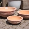 24 set van 3 ronde schalen bloempotten terracotta hal54