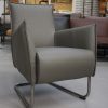 38 fauteuil Aron leer grijs Jess design leer metaal modern hal54