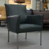 61 fauteuil Triton Luxor Navy Blue Jess design leer rvs modern industrieel hal54