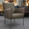 62 fauteuil Triton Toledo Mocca Jess design leer rvs modern industrieel hal54