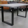 5 eettafel metaal U-poot melamine grijs beton 160 x 90 cm industrieel hal54