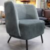 4a fauteuil Tray Jess design grijs echt leer stof modern industrieel hal54