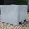 30b bloembakken vierkant fiberstone grijs beton 100 x 100 cm palletwagen hal54
