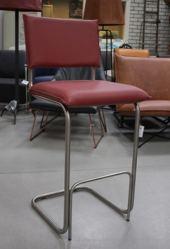 3k barstoelen barkrukken Senso metaal leer Jess design Royal red industrieel hal54