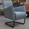 64 fauteuil Aron Jess design metaal rvs leer handgemaakt Royal Light Blue hal54 outlet sale