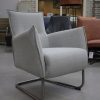 65 fauteuil Aron Jess design metaal rvs stof grijs velvet hal54 outlet