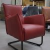 66 fauteuil Aron Jess design metaal rvs leer handgemaakt Royal Red hal54 outlet sale