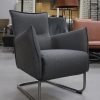 67 fauteuil Aron Jess design metaal rvs stof grijs antraciet velvet hal54 outlet