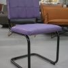 71 eetkamerstoelen Nelson Patch Jess design sledestoel metaal leer lila industrieel hal54