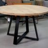 9 ronde tafel eettafel Thomas metaal eikenhout 130 cm hal54