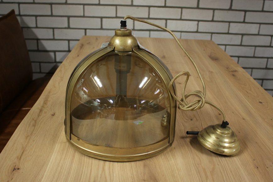 26 ronde hanglamp Acila Antique Light en Living glas metaal brass hal54