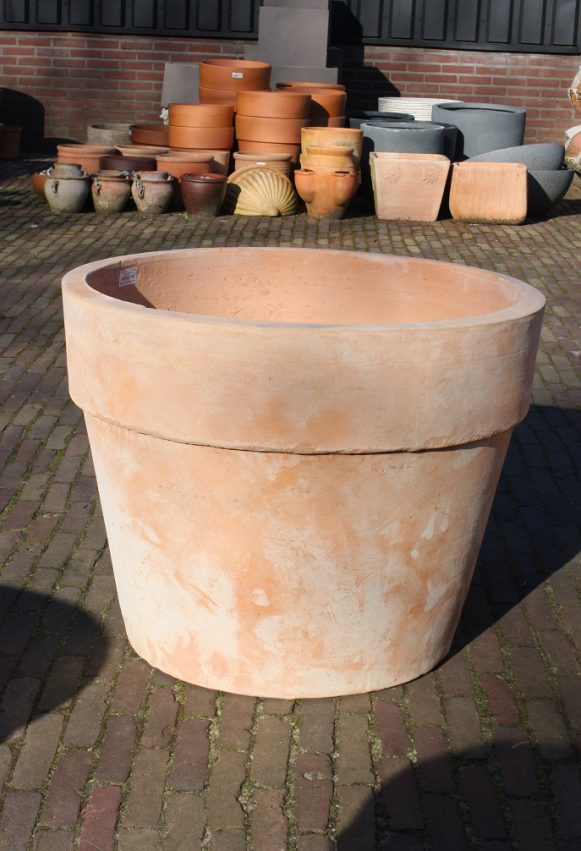 2b grote ronde bloempotten terracotta aged basic pot bloembak hal54