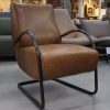 1 fauteuil Howard Jess design metaal leer Luxor Fango modern industrieel hal54