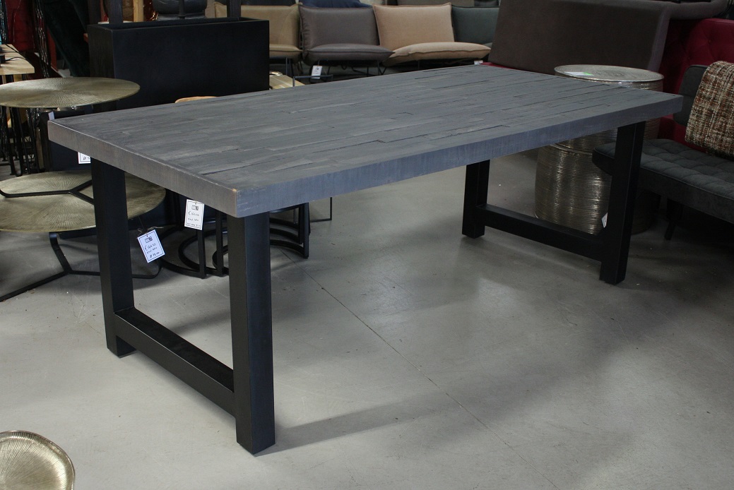 Word gek Pa Tram Eettafel grijs (metaal & hout) 200 x 100 cm. – Hal54.nl