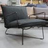 7a fauteuil Earl jess design Aurula Black armleuningen metaal leer industrieel hal54