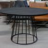 14 ronde eettafel Bliss Jess design metaal eikenhout zwart 130 cm industrieel modern hal54