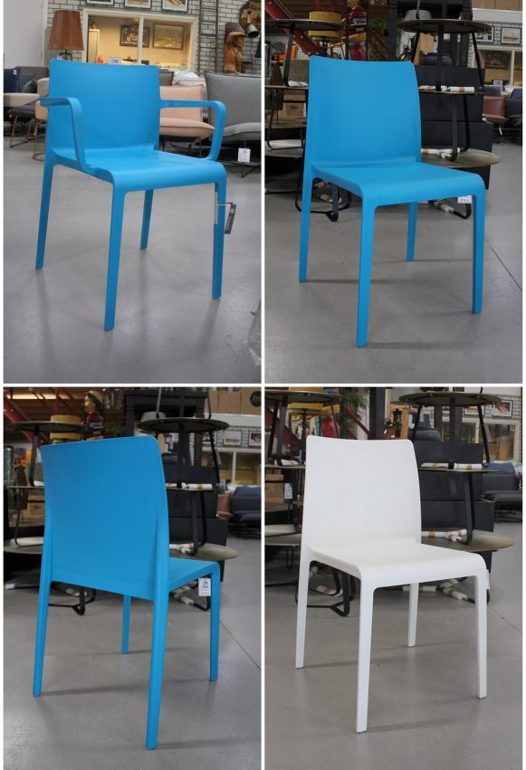 9e stoelen Volt Pedrali kunststof gekleurd zwart wit stapelbaar design hal54-