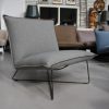 1 fauteuil Earl high jess design stof grijs Porto Ash metaal hal54