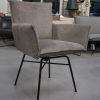 60 eetkamerstoelen Sanne Swivel draaibaar Jess design metaal stof grijs Stockholm Silver armleuningnen hal54