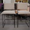 2 barstoelen barkruk Norman Jess design metaal stof Trier Sand zandkleur beige hal54