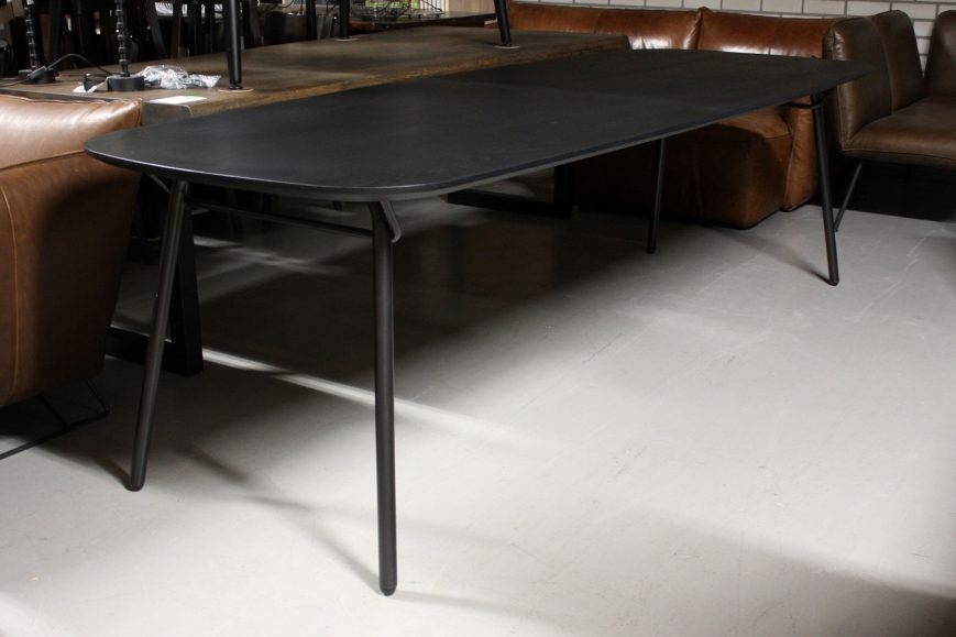 6a eettafel VAIN Jess design metaal eikenhout zwart ovaal 260 x 90 cm hal54