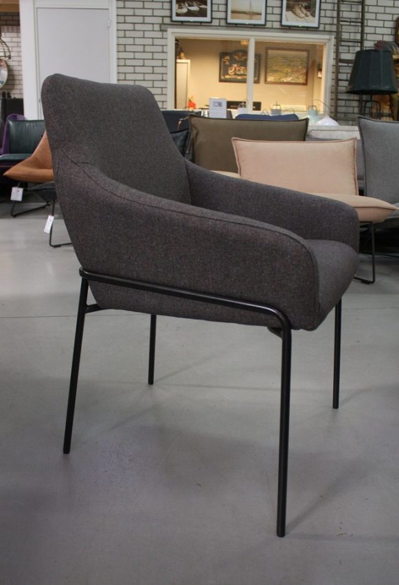 8a eetkamerstoelen Jolly Jess design metaal stof Odense taupe hal54