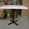 1e eettafel en stoelen wit hout horeca cafe gebruikt vintage vierkant hal54