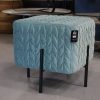 35 poef hocker senna ptmd velvet fluweel blauw vierkant hal54