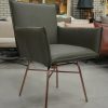 17 eetkamerstoelen Sanne Jess design leer Royal Olive olijfgroen koper swivel armleuningnen hal54-