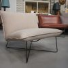 6 fauteuil Earl jess design metaal stof Paris Sand beige naturel hal54