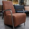 1 fauteuil PORTO Jess Design metaal leer cognac British Tan hal54