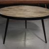 1 salontafel rond PUICO Light & living metaal stukjes hout hal54