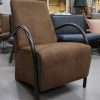 1a fauteuil BARI Jess Design metaal leer zwart bruin Rawhide wild brown hal54