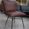 8 eetkamerstoelen Sanne Jess design metaal leer Bonanza Dark Tan donkerbruin hal54