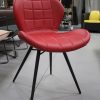 14a eetkamerstoelen Kalero rood leer stiksels metaal hal54