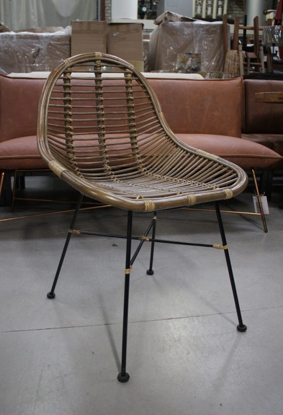 5 rotan eetkamerstoel BOGOR Light & Living naturel zwart hal54