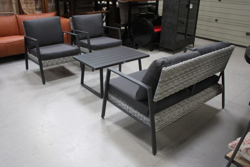 8f tuinset loungeset fauteuils salontafel aluminium wicker hal54