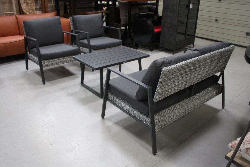 8f tuinset loungeset fauteuils salontafel aluminium wicker hal54