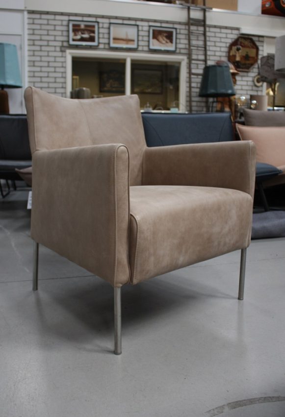 19 fauteuil skai leer naturel modern hal54