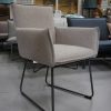 64c eetkamerstoelen Sanne Jess design metaal leer stof beige mouse swivel wieltjes hal54