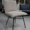 64j eetkamerstoelen Sanne Jess design metaal leer stof beige mouse swivel wieltjes hal54