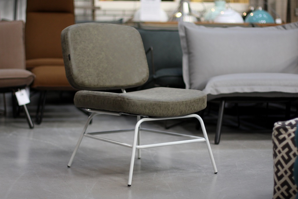 14 fauteuil Willem metaal wit kunstleer groen hal54