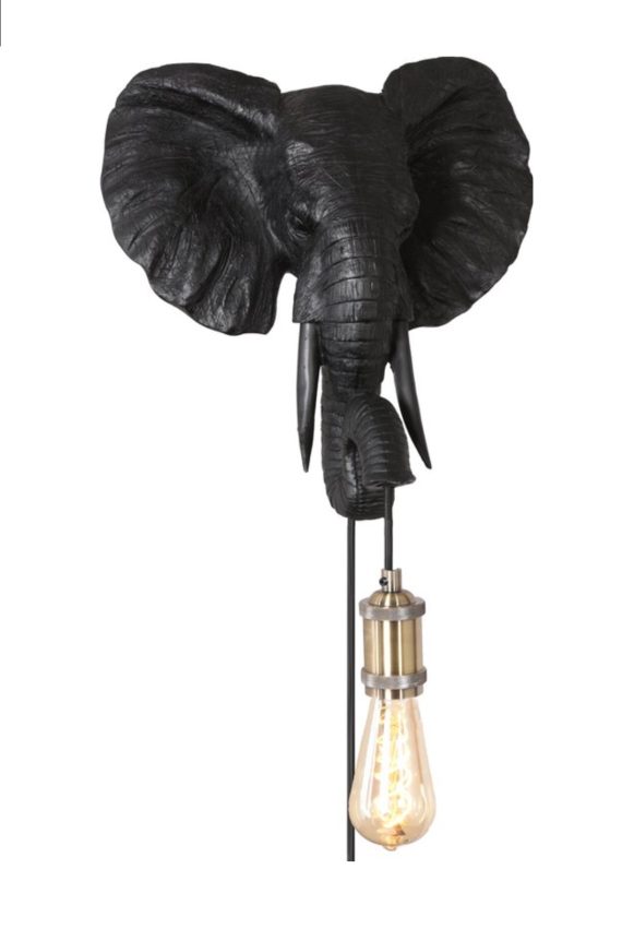 5c wandlamp Olifant Elephant zwart goud light en living hal54