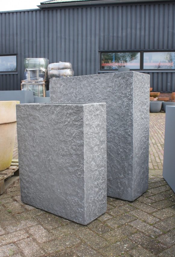 2 bloembakken clayfibre afscheiding terras tuin antraciet hal54