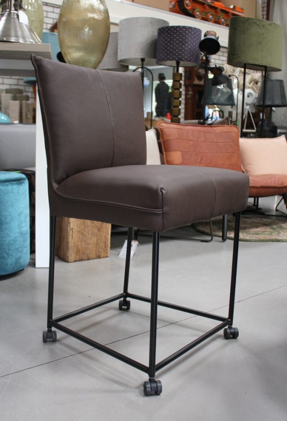 2 barkruk barsteo Forward jess design metaal leer bonanza dark brown hal54