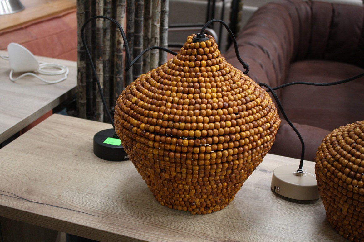 Hanglamp kralen naturel Ø30