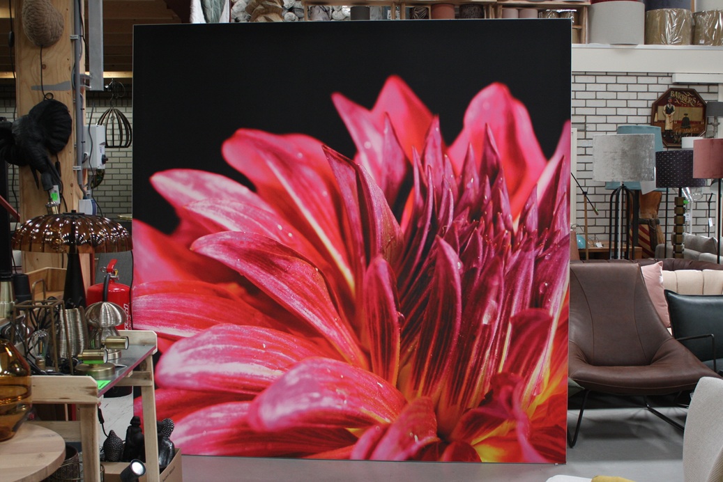 Schilderij aluminium frame met doek 220x220